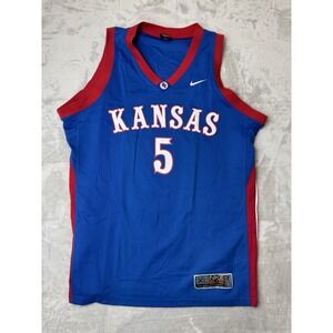 Nike Kansas Jayhawks #5 Basketball Jersey Blue Red Men's XL Nike Elite Vintage